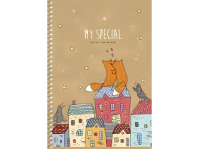 Тетрадь А5 6101К кл.пруж.крафт крем 96л.Школярик (3/54)