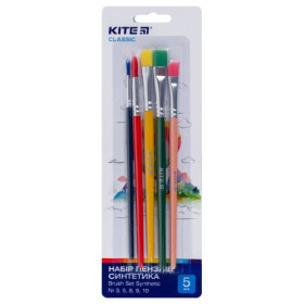 Набор кистей Kite Classic K-333 из 5-ти (синтетика 3, 5, 8, 9, 10) (12шт)