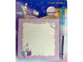Папір для нотаток з ручкою 1050-7 "Зайчик" 50арк.8*8см (24шт)