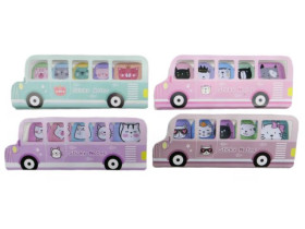 Стікер-закладка 5шт 17арк. 10-005 "Автобус-Коти" (60шт)