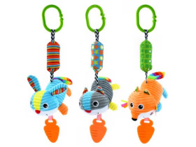 Підвіска м'яка BF2421-3-4 тварина, прорізувач, 3 види, муз., 15-20-6 см