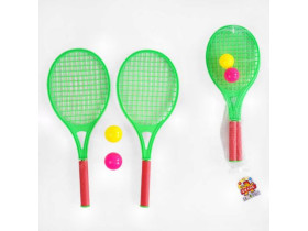 Бадмінтон дерев\'яний MS 0078 (50шт) 2 шт, 1 воланчик, в сітці
