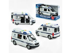 Машина WY 590 E (36) "Швидка допомога", підсвічування, звуки, інерція, в коробці 27*12*16см