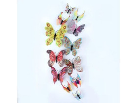 Метелики 3D мікс-1 на скотчі для фотозони (12 штук)