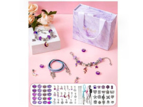 Набір прикрас DLS 1102 Фіолетовий бокс,основи для браслетів,намистини.підвіски