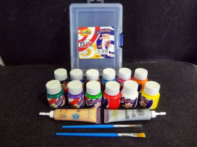 Фарба гуаш.CLASS 12/25мл 7642C+2 пенз+паліт.+3D глітер 2*20мл