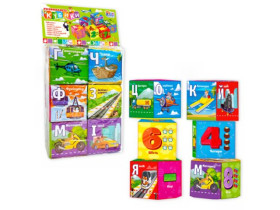 Кубики 30952 (36/2) Транспорт, 6 штук, м'які, водонепроникна тканина, літери