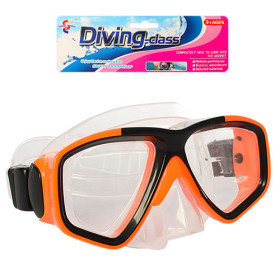 Маска для плавания 6509 (96шт) 16см, регулир.рем.в кульке, 19,5-15-7см