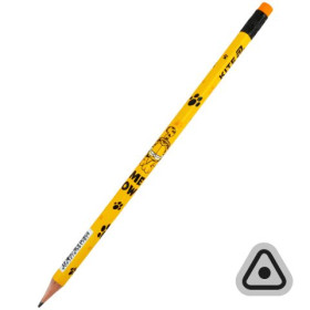Олівець графітний Kite з гумкою, тригранний Garfield GF26-046