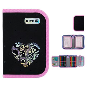 Пенал Kite 1 отделение, 2 отворота, с наполнением K25-622H-3 Love is