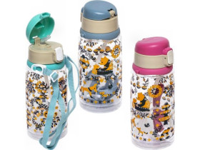 Пляшка для води пластик 900мл з трубочкою XH-31