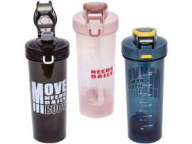 Пляшка для води пластик 800мл з трубочкою 8896