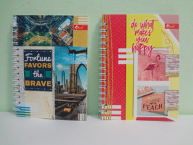 Блокнот А6, м'яка обкладинка, клітинка, бокова пружина, 60 арк., "Скат", Т-22 (8 шт.)