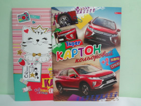 "Скат" Картон УП-212 кол. А3 супер 10арк,золото+срібло (12шт)