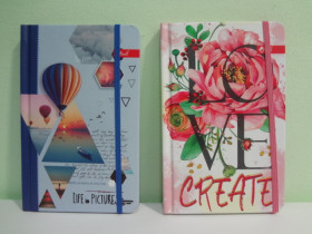 Блокнот А6, тверда обкладинка, клітинка, з резинкою, кремовий блок, 64 арк., "Скат", ТП-69 (24 шт.)