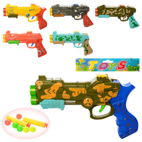 Пистолет 159-14-15 (180шт) 22см,мягк.пули-присоски2шт, шарики 6шт