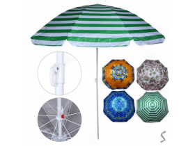 Парасолька пляжна d2.0м срібло з нахилом MH-0039 (12шт)