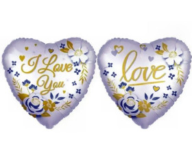 Куля фольгована, серце "Love You", двостороння, арт. 3361-0007 (64 шт.)
