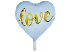 Куля фольгована у формі білого серця "Love", Китай, арт. 3361-0011