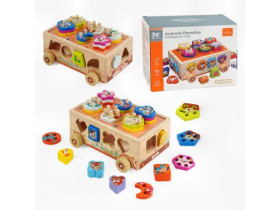 Каталка-сортер С 67018 (24) “трейлер з тваринами”, в коробці