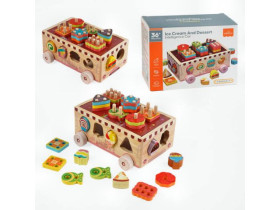 Каталка-сортер С 67019 (24) "трейлер з морозивом та тістечками", в коробці