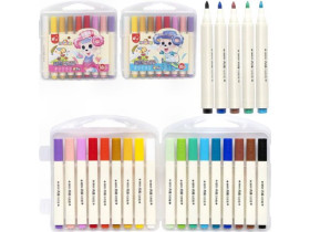 Маркер акриловий, 18 кольорів, 256-18, м'який наконечник, у пластиковому боксі