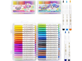 Маркер акриловий-пензель, 36 кольорів, 257-36, у пластиковому боксі