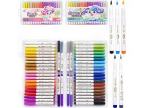 Маркер акриловий-пензель, 48 кольорів, 257-48, у пластиковому боксі