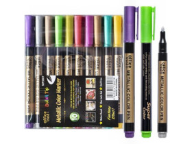 Набір фломастерів 10 кольорів METALLIC MP3006/3007