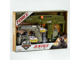 Военный набор 34140 автомат с трещоткой, пистолет со звуком, бинокль, граната, рация, аксессуары