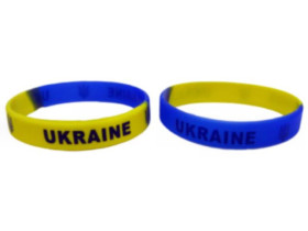 Браслет 366-1 силіконів."Україна" яскравий 202*12мм (товщина 2мм) (100*50)