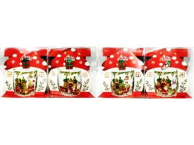 Чашка керамічна, 350 мл, арт. ST-207-B, "Будиночок Діда Мороза", з блюдцем і ложкою, у подарунковій упаковці