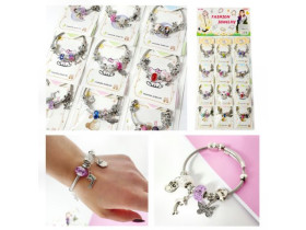 Браслет дитячий, металевий, із шармами, в асорт,  GB1007, 6900101