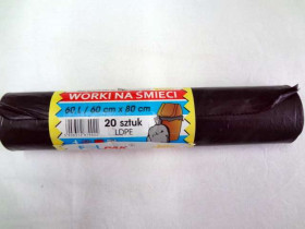 Пакети для сміття, 60 л, FOLpak (20/20)