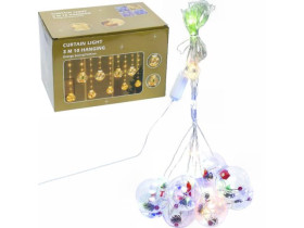 Гірлянда електрична Штора "Куля новорічна" мультиколір 10шт 3м RJ-11