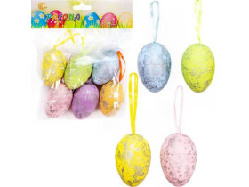 Набір "Яйця декоративні" кольорові зі стрічкою, 6 см, 6 шт., HA-405 (1 уп.)