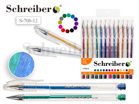 Н-р гел. руч.S-708-12 метал. 0,8mm, 12цв (10/60)