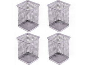 Стакан настольний металл квадрат СРІБЛО (12/96)