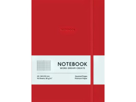 Зошит А5 7117K Red кл.PU, тв.палітурка,крем 96арк.Школярик (12шт)