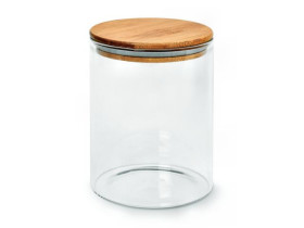 Банка з бамбуковою кришкою 650мл 8.5*12см R29784/R92827/R10866-12 (60шт)