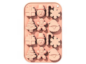 Форма силікон для цукерок/льоду "Новорічна" 12шт/л 20.5*13*2см MH-5250