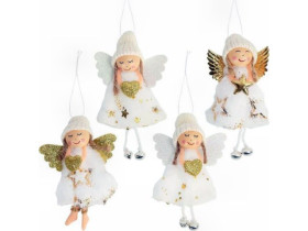 Прикраса-іграшка ялинкова "Лялечка Ангелок" 12*8см CX25-6 (12шт)