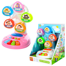 Игра NO-6615 (24шт) колесо обозрения-вращ,муз,звуки животн,св,2цв,в кор,17,5-17-22,5см