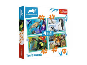 Пазли 34382 (4в1) Загадковий світ тварин / Діскавері / Trefl