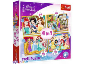 Пазли 34385 (4в1) Щастливий день / Дісней: Принцеси / Trefl