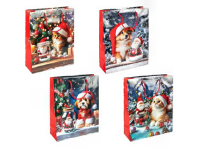 Сумка подарункова 26*32*10см Новорічна 2577-2 (12шт)