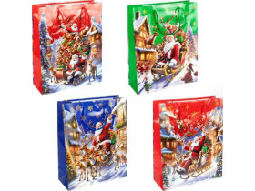 Сумка подарункова новорічна, 26×32×10 см, арт. 2567-2 (12 шт.)