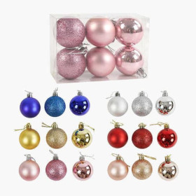 Новорічні прикраси C 67651 (192) 6 штук, кульки, D-4,5 см, у слюді