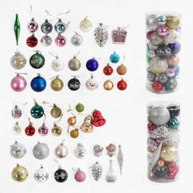 Новорічні прикраси C 67966 (30) 24 штуки, кульки, D=6 см, у слюді