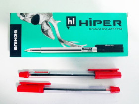 Ручка масл.HO-120 Hiper Genius 0,7мм червона (10шт)
